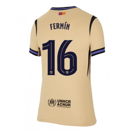 Stroje piłkarskie Barcelona Fermin Lopez #16 Koszulka Wyjazdowej dla damskie 2025-26 Krótki Rękaw